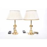 Two gilt table lamps,