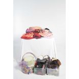 A large quantity of vintage hats, gloves, bags and belts To include fascinators,