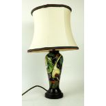 A modern Moorcroft table lamp Of tapering cylindrical form,