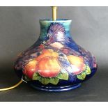 A modern Moorcroft pottery table lamp Of squat baluster form,