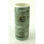 A Rörstrand Swedish studio pottery cylindrical vase Having incised circular decoration,