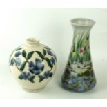Two Cobridge stoneware vases To include a baluster example decorated with a pond scene,