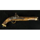 A 20 bore new land pattern type military percussion cap pistol early to mid 20th Century 22cm