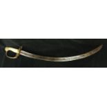 A George III 1803 pattern infantry officers sword 74cm curved single fullered blade,