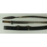 A Chinese boxer rebellion period sword circa 1900 71cm single edged single fullered blade,