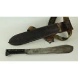 A WWII period machete dated 1940 37.5cm single edged blade, stamped Legitmus Collins & Co made in U.