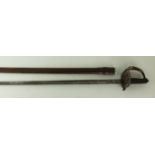 A George V WWI period officers light infantry sword 82cm straight single edged single fullered