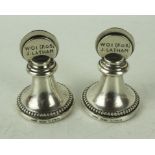A pair of 34th Signal regiment menu holders circa 1985 The tapered holders with disc split top,