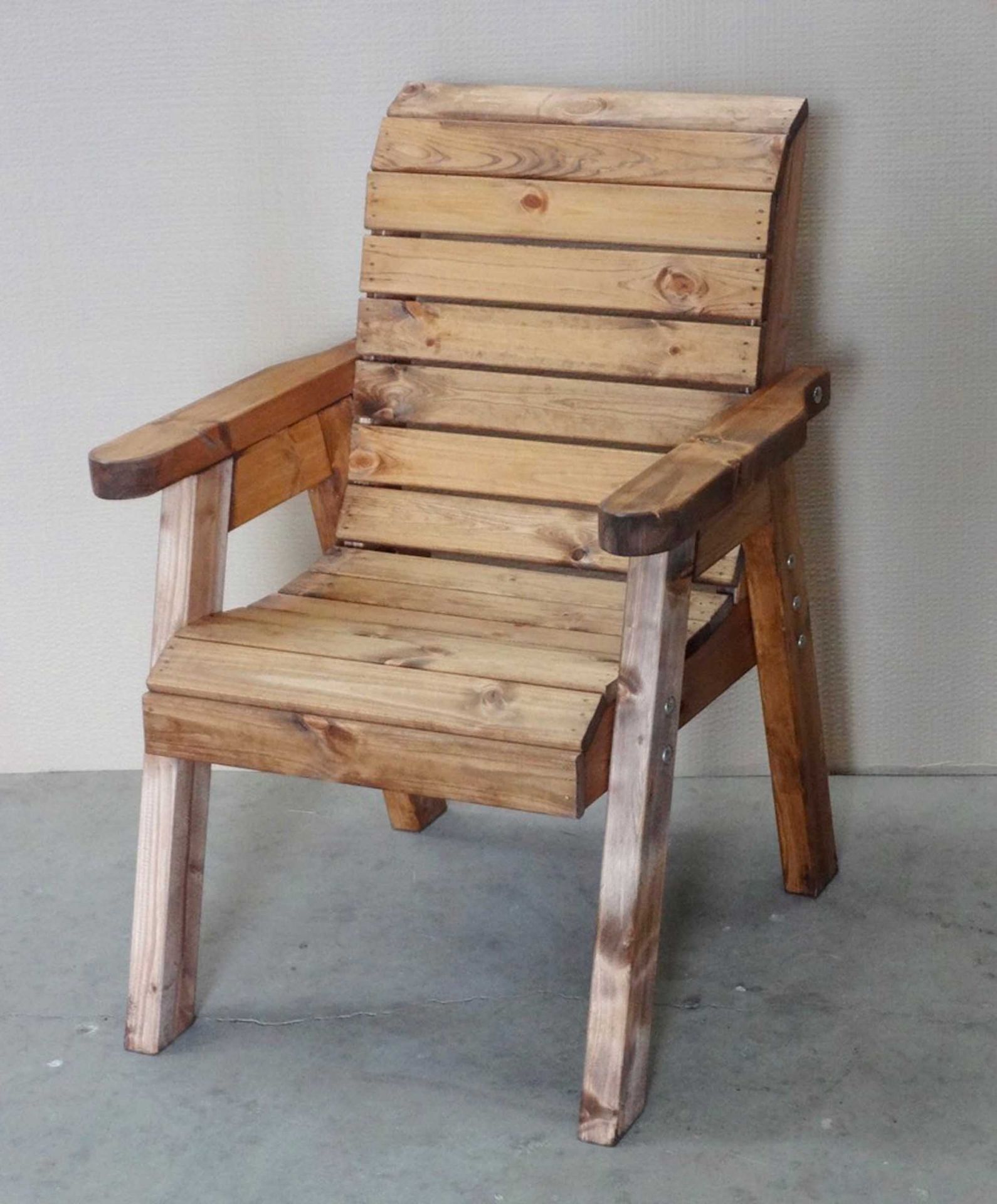 Traditional rustic pine chairs.