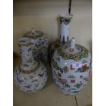 A mixed lot of early 20th Century Chinese ceramics comprising a pair bulbous vases together with