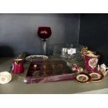 A mixed lot comprising various miniature Limoges china wares, glasswares,