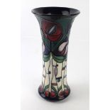 A Moorcroft pottery trumpet vase Decorated in the 'Tribute to Charles Rennie Mackintosh' pattern,