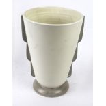 An Art Deco Poole pottery Plane ware vase Of tapering form, having two applied side handles,