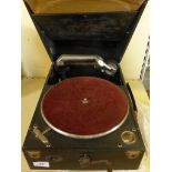 A vintage Columbia portable record player model no. 109A, together a quantity of assorted records.