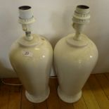 A pair of German pottery table lamps (sold electrically untested).