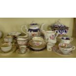 A collection of mainly 19th Century English floral ceramics to include a range of various cups,