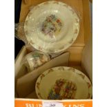 A boxed Royal Doulton Bunnykins, a plate, bowl and mug.