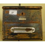 A vintage Adsit wooden cash drawer till.