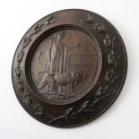 A framed WWI Death plaque awarded to Second Lieutenant George Cuthbertson Burnell of the V