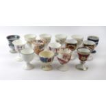 Fifteen assorted 19th Century and later egg cups Various patterns and factories to include Masons
