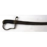 A British 1796 pattern Light Cavalry Troopers sword 78cm curved single edged single fullered blade,
