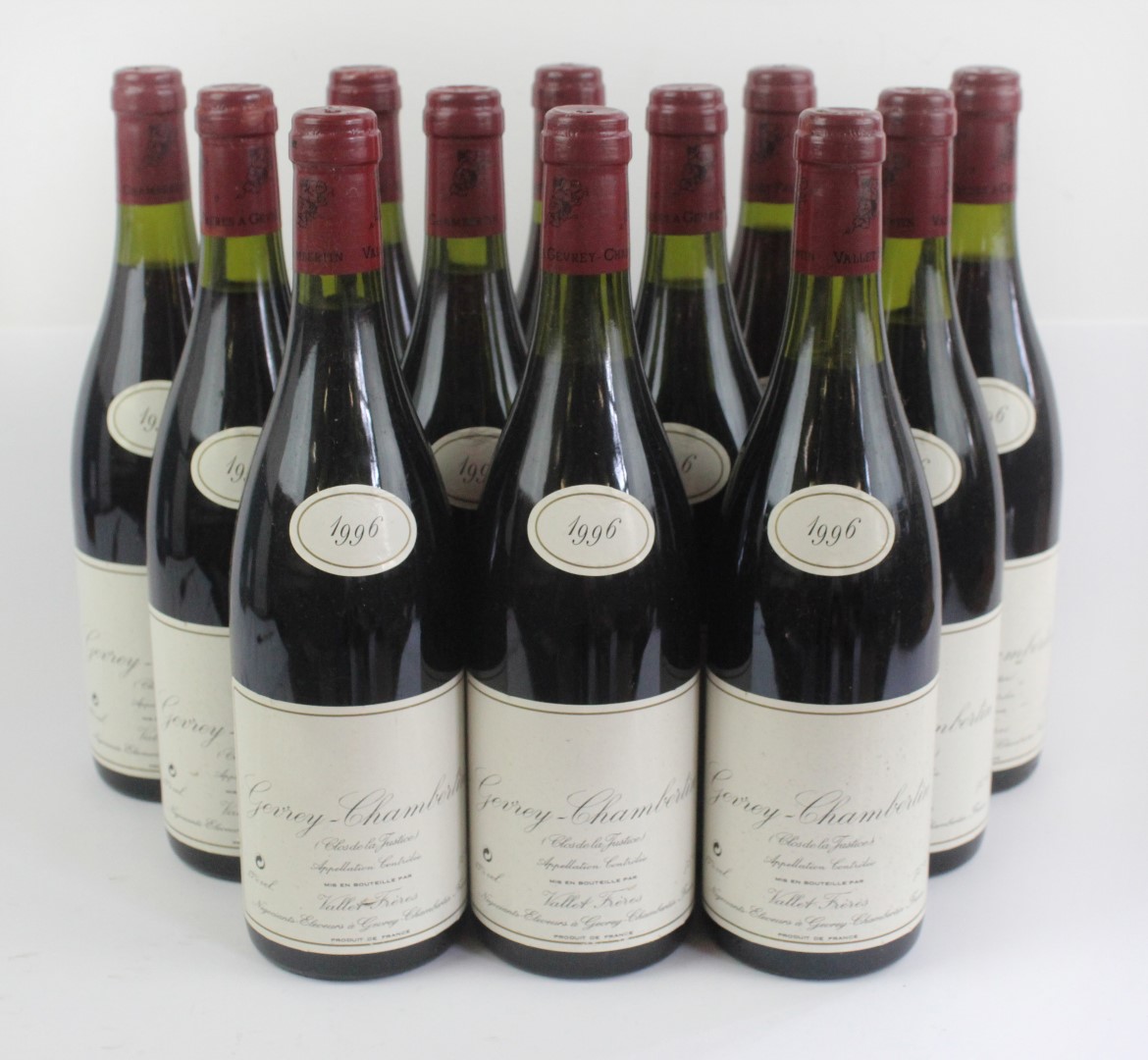 12 Bottles Gevrey Chambertin 'Clos de la Justice' Vallet Freres (monopole) 1996