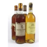 4 Bottles Sauternes including 3 bottle vertical mature Chateau Rieussec 1er Cru Classe 1 bottle