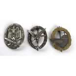 Three German badges To include High Seas Fleet, Storm Trooper and Combat Clasp.