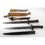 A British Lee-Enfield 1888 pattern bayonet 30cm straight double edged blade,