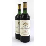 2 Bottles Chateau Haut Batailley Grand Cru Classe Pauillac 1966 (2 x high upper shoulder - fully