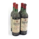 4 Bottles Chateau Pavie Grand Cru Classe St Emilion 1962 (2 b/n, 1 t/s,