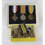 A WWI medal group awarded to 46123 Gunner E Judge of the R.F.A.