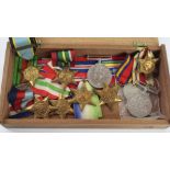 A Collection of WWII Medals and Stars To include 1939/45 Star, Africa Star, France & Germany Star,