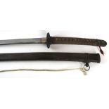 A Japanese WWII Showa period Infantry officers sword 69cm curved single edged blade,