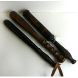 A Queen Victoria painted wooden police truncheon for officer Thompson,