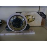 Two Art Deco marble mantel clocks