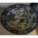 A 20th Century Chinese Famille verte charger Of circular form, the deep well painted with scene of