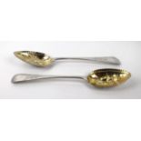 A pair George III Scottish dessert spoon