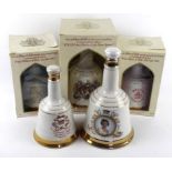 5 Wade Bells commemorative decanters (2