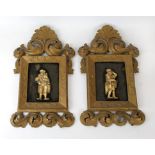 A pair late 19th Century gilt wood panel
