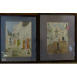 Ryan Montgomery - A pair of watercolours, Italian villas, framed and glazed