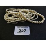 Three cultured and imitation pearl necklaces