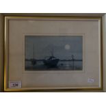 David Holmes (British, 20th Century) - Moored at Bosham, West Sussex, watercolour, signed lower