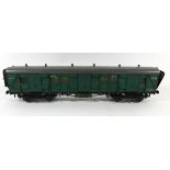 A good quality unboxed 'O' gauge substantial covered wagon In BR livery - believed to be by