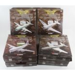 Six boxed 1:144 scale Corgi airplanes from The Aviation Archive Comprising six from The Classic