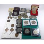 A collection of British coinage To include George V silver crown dated 1935, George VI boxed