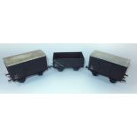 Three good quality unboxed wagons, two covered and one uncovered in SR livery, believed to be