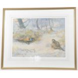 Archibald Thorburn (British 1860-1935) 'Study of pheasants before woodland' Signed in pencil,