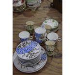 A Salisbury bone china "Bow" pattern tea service Along with a Royal Doulton "Countess" part coffee
