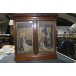 A mahogany framed Altar piece, c.1900 The Altar piece with two glazed outer doors with inset